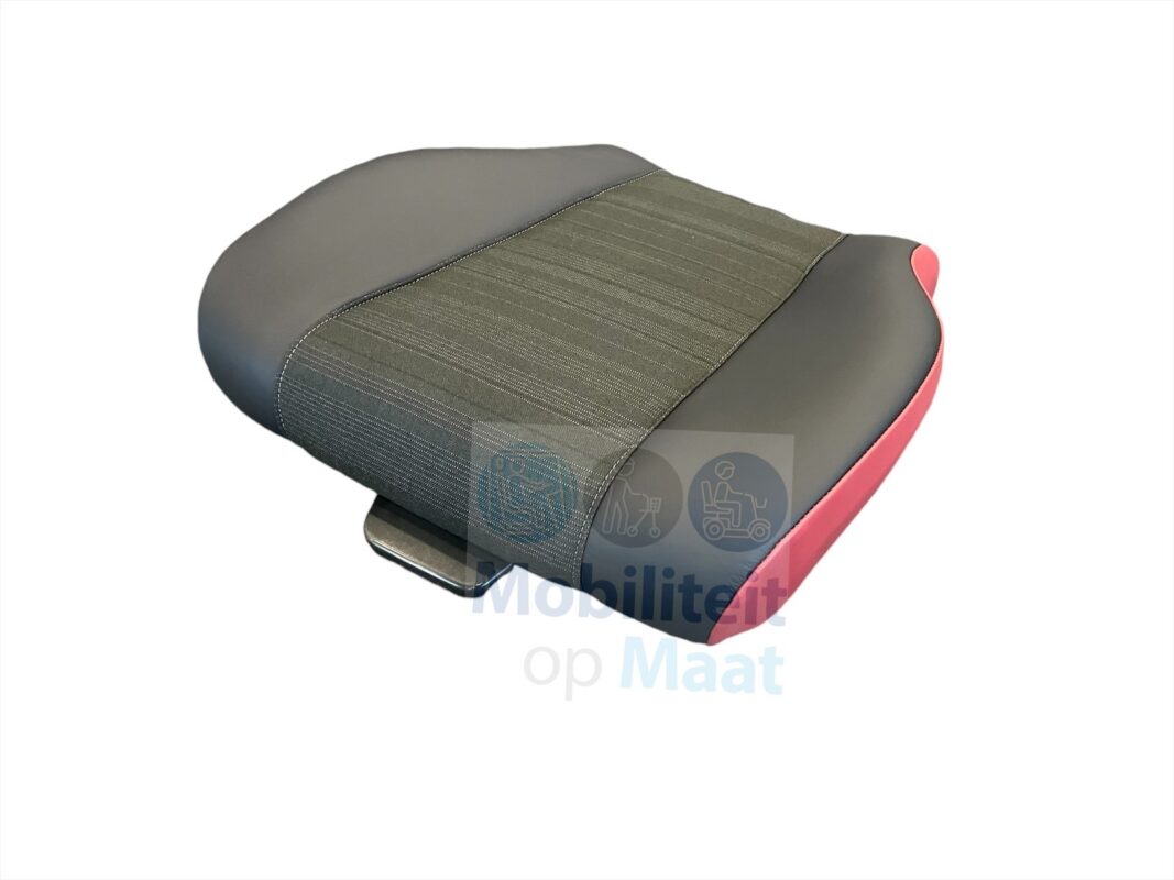 Zitvlak Volvo, zwarte streep uitgevoerd in zwart rood leer