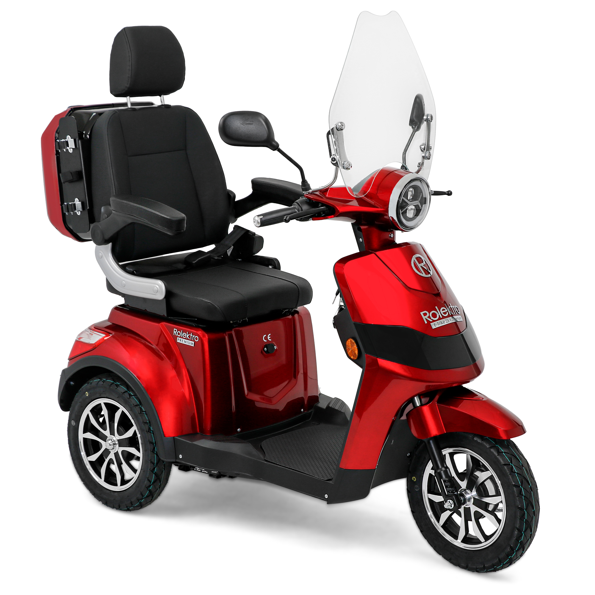 Scootmobiel Rolektro E-Trike V3 Premium, 25 km/u rood